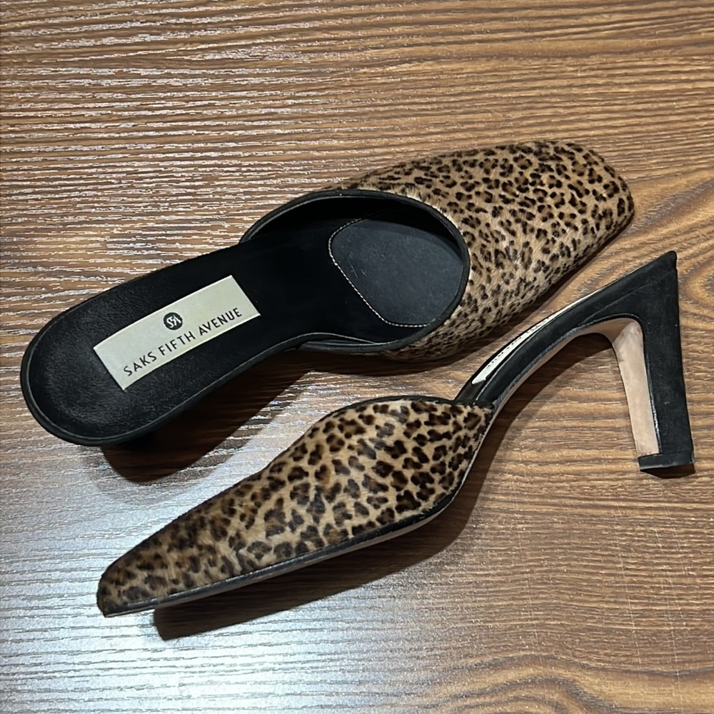 Saks Fifth Avenue Calf Hair Mules